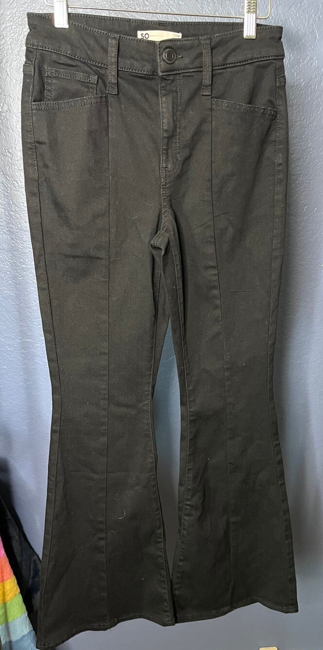 SO High Rise Flare Stretch Jeans Black Size 7 / 28W
